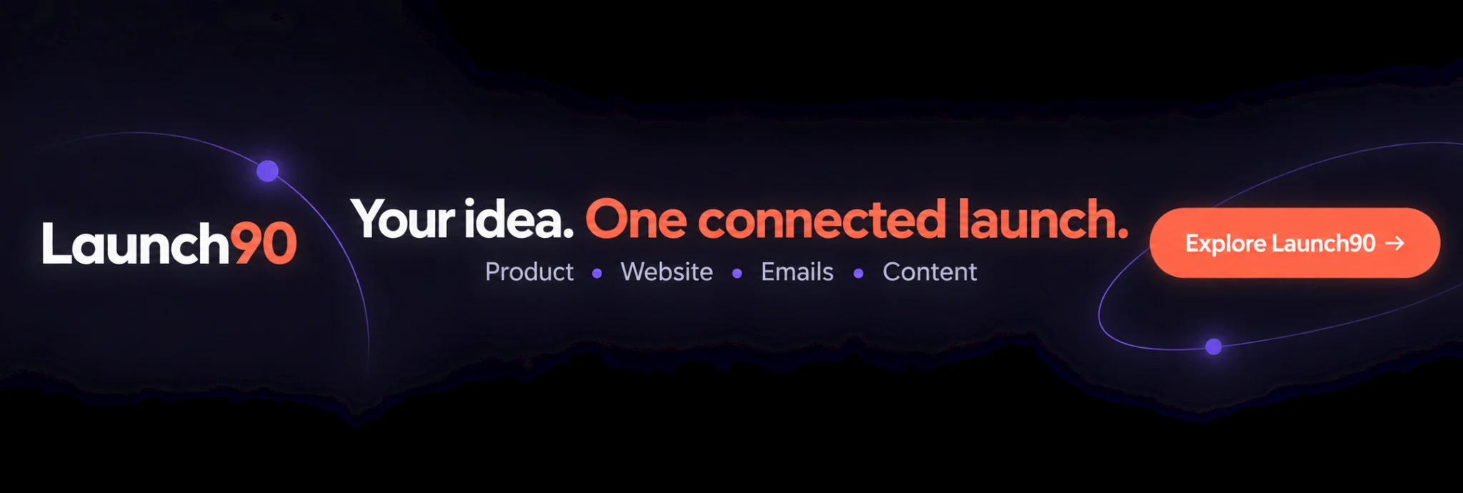 Launch90 campaign banner: Your idea. One connected launch.